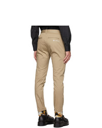 Versace Beige Barocco Cuff Trousers