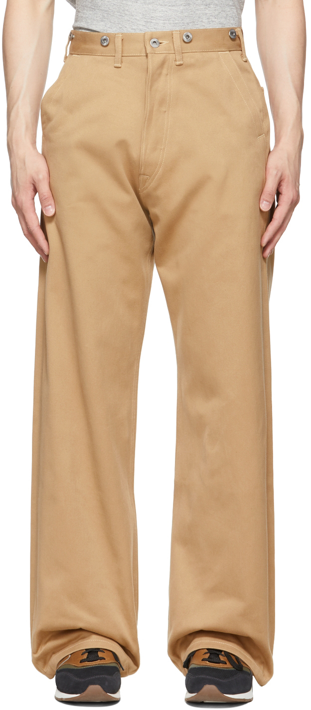 Taiga Takahashi Beige Cotton Trousers, $605 | SSENSE | Lookastic