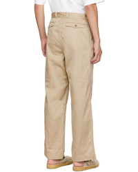 Nanamica Beige Double Pleat Chino Trousers