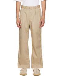 Nanamica Beige Double Pleat Chino Trousers