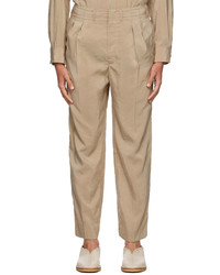 Lemaire Beige Dry Silk Trousers