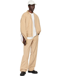 424 Beige Gathered Trousers
