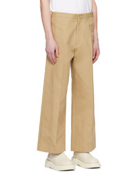 Recto Beige Relaxed Fit Trousers