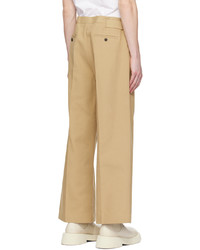 Recto Beige Relaxed Fit Trousers