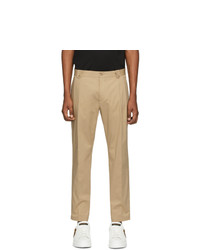 Dolce and Gabbana Beige Straight Leg Trousers