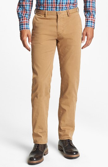 BOSS HUGO BOSS Rice Velour Stretch Cotton Chinos Khaki 36, $165 ...