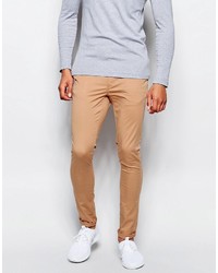 Asos Brand Extreme Super Skinny Chinos In Soft Tan