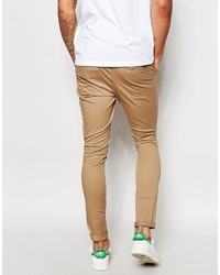 Asos Brand Extreme Super Skinny Chinos In Stone