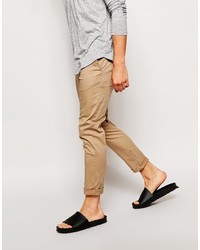 Asos Brand Skinny Chinos In Cropped Length