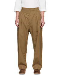 Hed Mayner Brown 6 Pleat Trousers
