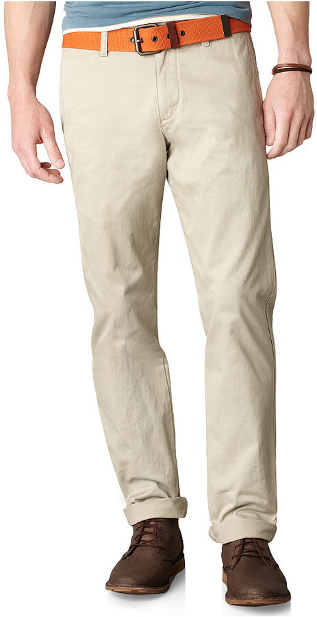 Dockers D1 Slim Tapered Fit Alpha Khaki Flat Front Pants, $68