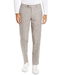 Ted Baker London Jerome Solid Stretch Wool Blend Dress Pants In Camel At Nordstrom