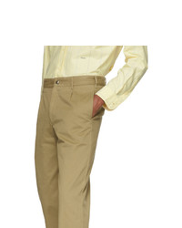 Noah NYC Khaki Single Pleat Chino Trousers