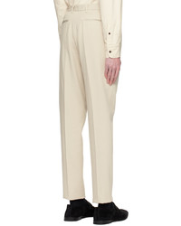 Zegna Off White Pleated Trousers
