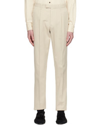 Zegna Off White Pleated Trousers