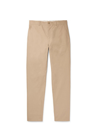 De Bonne Facture Slim Fit Tapered Brushed Cotton Trousers