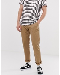 Pull&Bear Slim Worker Chino In Camel