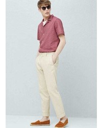 Mango Outlet Straight Fit Cotton Linen Blend Chinos