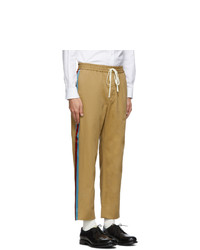 Gucci Tan Cotton Drill Stripe Trousers