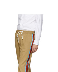 Gucci Tan Cotton Drill Stripe Trousers