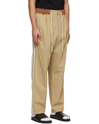 Palm Angels Tan Cotton Trousers