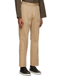 Ring Jacket Tan Cotton Twill Double Pleat Military Trousers