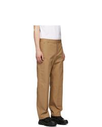 Burberry Tan Cotton Twill Tailored Trousers