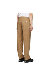 Burberry Tan Cotton Twill Tailored Trousers