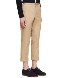 Thom Browne Tan Cotton Twill Trousers