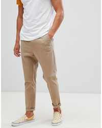 ASOS DESIGN Tapered Chinos In Stone