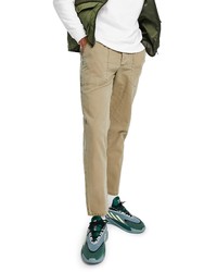 ASOS DESIGN Tapered Fit Cotton Twill Trousers In Light Green At Nordstrom