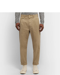 Alex Mill Tapered Pleated Cotton Blend Twill Trousers