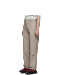 Raf Simons Taupe Illusion Straight Fit Trousers
