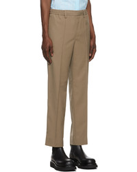 AMI Alexandre Mattiussi Taupe Polyester Trousers