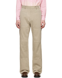 TheOpen Product Taupe Square Reverse Patched Trousers