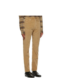 Gucci Brown Washed Velvet Corduroy Trousers