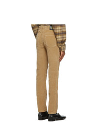 Gucci Brown Washed Velvet Corduroy Trousers