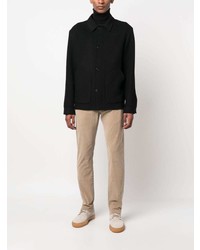 Closed Button Jetted Pockets Corduroy Trousers