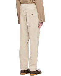 Mhl By Margaret Howell Off White Dropped Pocket Trousers