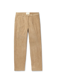 Folk Signal Tapered Pleated Cotton Corduroy Trousers