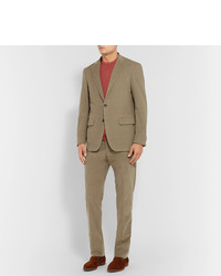 Canali Light Brown Kei Cotton Blend Corduroy Suit Trousers