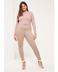Missguided Plus Size Camel High Waisted Skinny Jeans