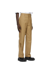 We11done Beige Wd1 Logo Trousers