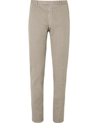 Boglioli Brown Slub Cotton And Linen Blend Suit Trousers