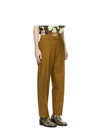 Dries Van Noten Brown Wool And Cotton Trousers