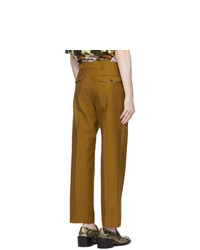 Dries Van Noten Brown Wool And Cotton Trousers