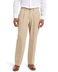 Berle Charleston Pleated Chino Pants In Khaki At Nordstrom