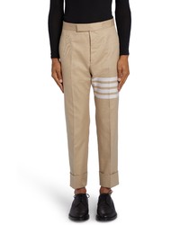 Thom Browne Classic 4 Bar Crop Trousers In Camel At Nordstrom