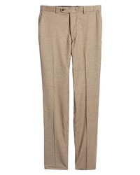 PETER MILLA R Tailored Stretch Wool Dress Pants In Tan At Nordstrom
