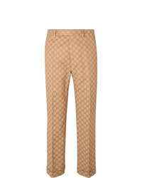 Gucci Slim Fit Logo Jacquard Cotton Blend Suit Trousers
